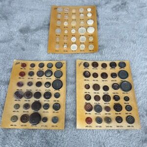 Vintage Lansing Button Assortment Card Lot White Black Brown Crafting Sewing